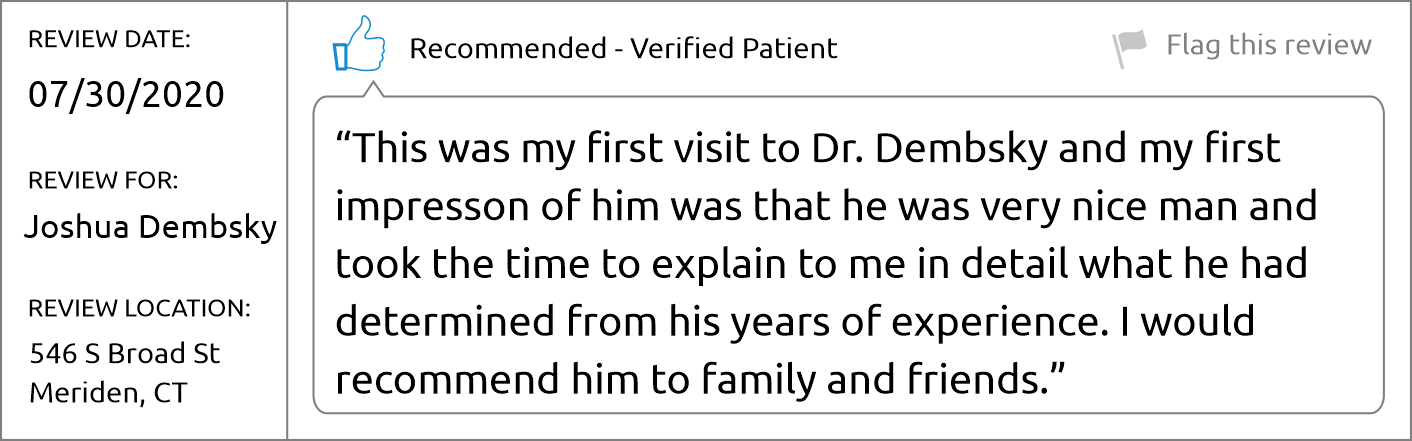 Dr. Joshua Demsbky - Brighter Patient review